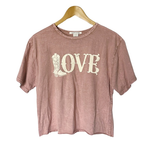 Caution To The Wind Tops - Cowboy Love NWOT Distressed‎ Graphic Tee